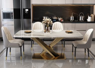 BÀN ĂN CHÂN X INOX BA 017