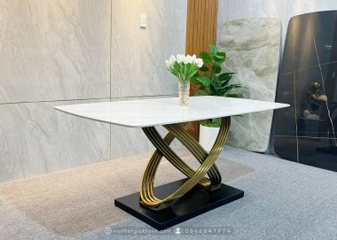 BÀN ĂN CHÂN XOẮN INOX BA 019