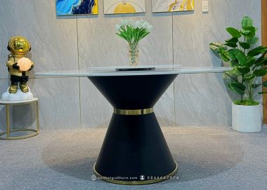 BÀN ĂN TRÒN CHÂN LU MÂM XOAY BA 024