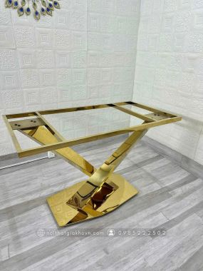 BÀN ĂN CHÂN X INOX BA 017