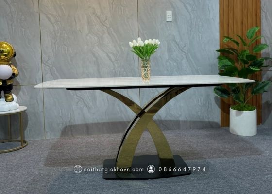 BÀN ĂN CHÂN GUCCI INOX NHẬP KHẨU  BA 003