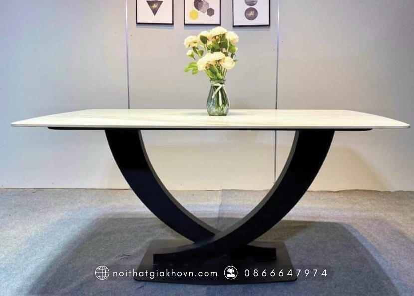 BÀN ĂN CHÂN V CONG BA 016