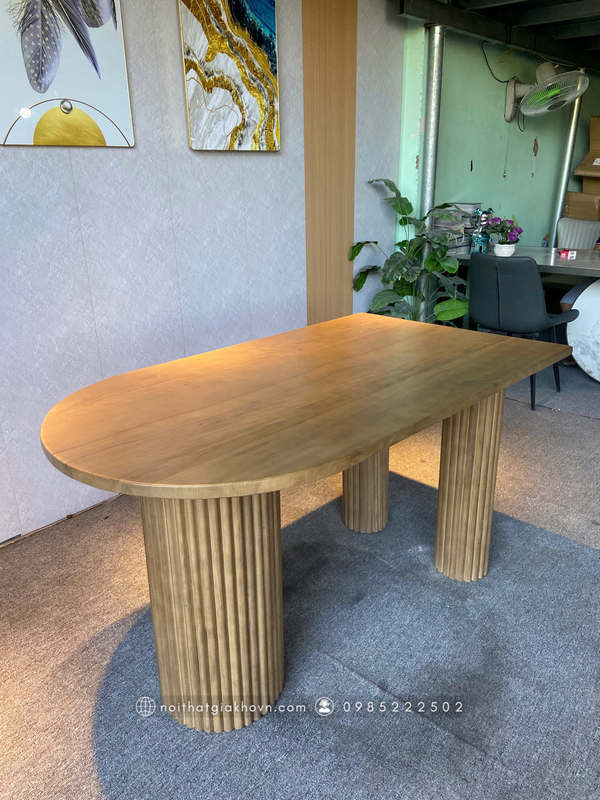 BÀN ĂN HIỆN ĐẠI GỖ SỒI BA 039