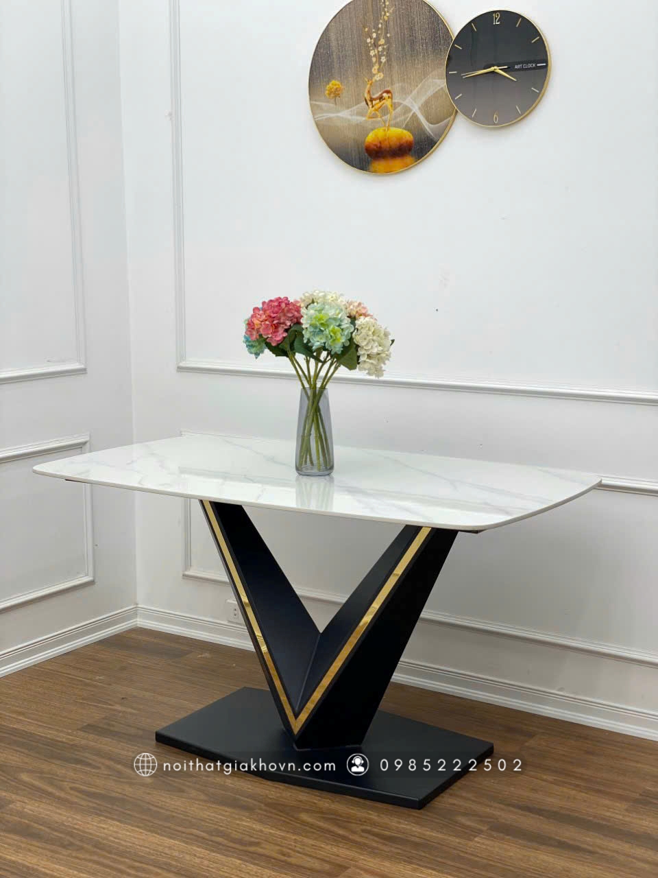 BÀN ĂN CHÂN V VIỀN INOX BA 012