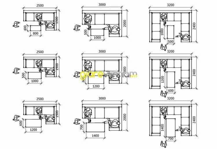 Kích thước tiêu chuẩn bàn ghế sofa, bàn ăn, đảo bếp